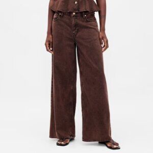GAP Ultra Soft Mid Rise Baggy Jeans in Dark Brown -28